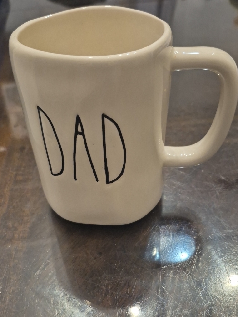 Rae Dunn Cream Mug with Black 'DAD' Lettering